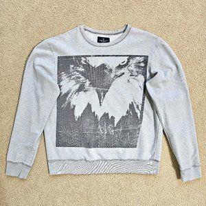 American Eagle Grey "Eagle Face" Vintage Sweatshirt MEDIUM